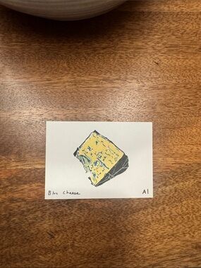 Inciardi- Blue Cheese- Mini  Print - Yellow & Blue